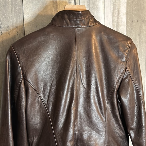 Black Rivet brown leather jacket M - Picture 7 of 15
